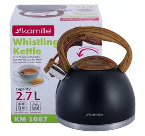 Чайник Kamille 2,7л из нержавеющей стали со свистком и нейлоновой ручкой KM-1087
