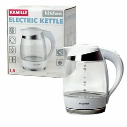 Чайник электрический Kamille 1.8л с синей LED подсветкой и стальными декоративными вставками KM-1702A