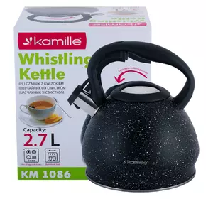 Чайник Kamille 2,7л из нержавеющей стали со свистком и нейлоновой ручкой KM-1086