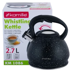 Чайник Kamille 2,7л из нержавеющей стали со свистком и нейлоновой ручкой KM-1086