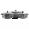 Набор посуды Ofenbach 7 предметов с прихватками (кастр.20см,24см,28см) KM-100509