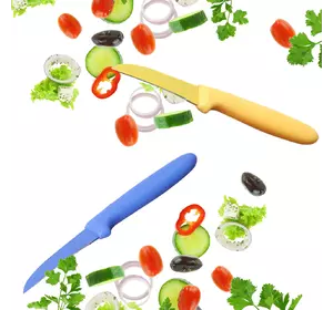 Нож кухонный Kamille Синий для чистки овощей с покрытием "non-stick" KM-5322
