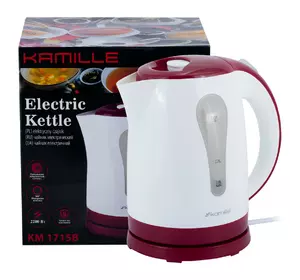 Чайник электрический Kamille 1.8л пластиковый (белый с красным) KM-1715R