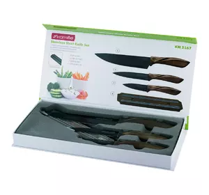 Набор кухонных ножей Kamille 4 предмета (3 ножа+магнитная полоса) KM-5167