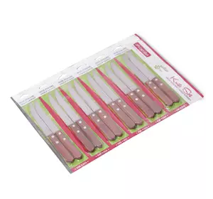 Набор ножей Kamille 12 предметов из нержавеющей стали с деревянными ручками KM-5303