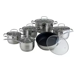 Набор посуды Kamille из нержавеющей стали 12 предметов (1.5л, 2.5л, 3.5л, 6.0л) KM-4007SMR