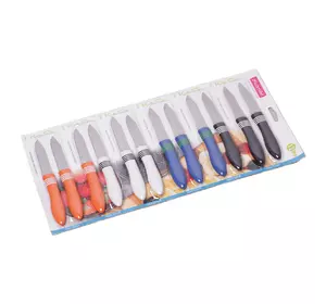 Набор ножей Kamille 12шт из нержавеющей стали с пластиковыми ручками KM-5314